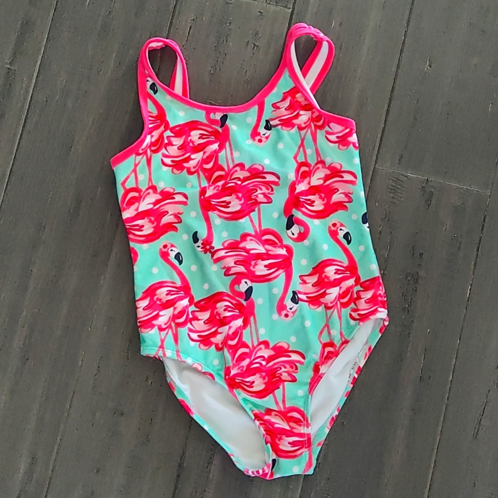 Like new Flamingo Gymboree one piece girls swimsuit